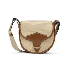 Isabel Marant Botsy Raffia Purse in Natural/Cognac